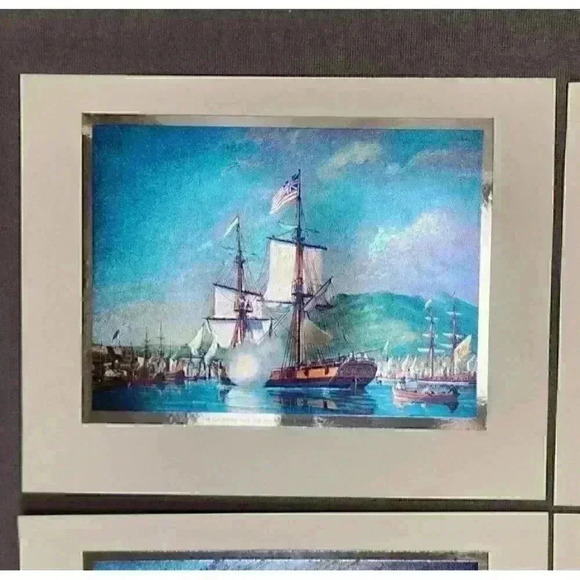 U.S. Ships of 76 Set William Nowland Van Powell Vintage Foil Color-Etched Prints - Picture 3 of 10